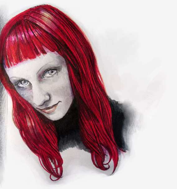 070914 red haired beauty sketch